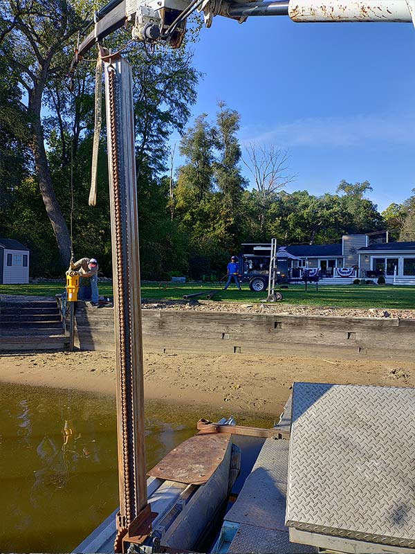 pier1 shoring up a retaining wall